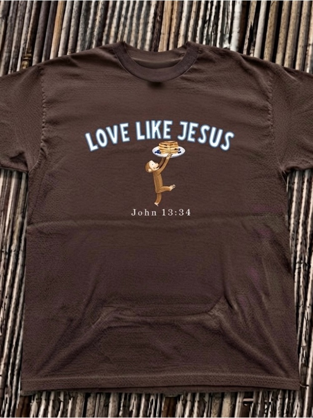Love Like Jesus Curious George Pancakes Christian Faith T-Shirt